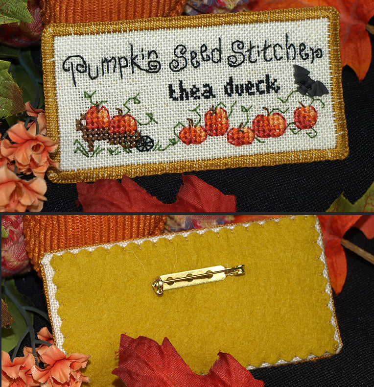 Pumpkin Seed Nametag - Mini Series - Embroidery and Cross Stitch
