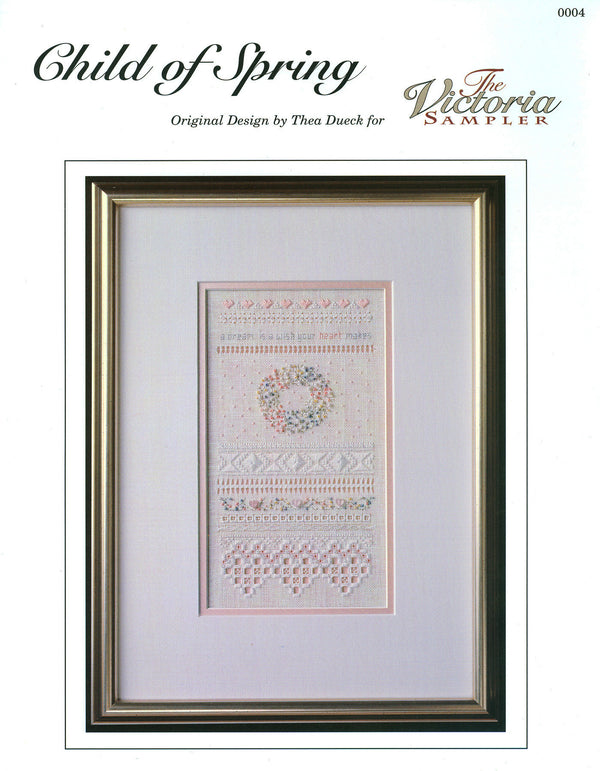 Child of Spring Sampler - Four Seasons Series - Embroidery and Cross Stitch Pattern - PDF Download