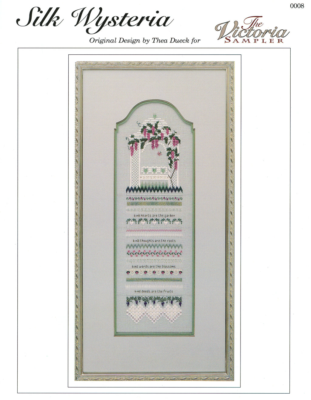 Silk Wysteria Sampler - Gazebo Series - Embroidery and Cross