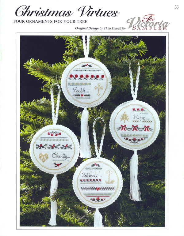 Christmas Virtues 1 - Ornaments - Embroidery and Cross Stitch Pattern - PDF Download