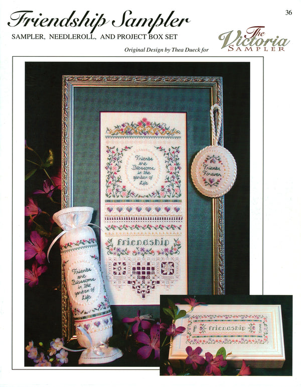 Friendship Sampler - Embroidery and Cross Stitch Pattern - PDF Download