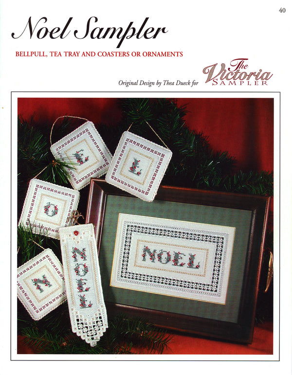 Noel Sampler - Ornaments Tray Bellpull - Embroidery and Cross Stitch Pattern - PDF Download