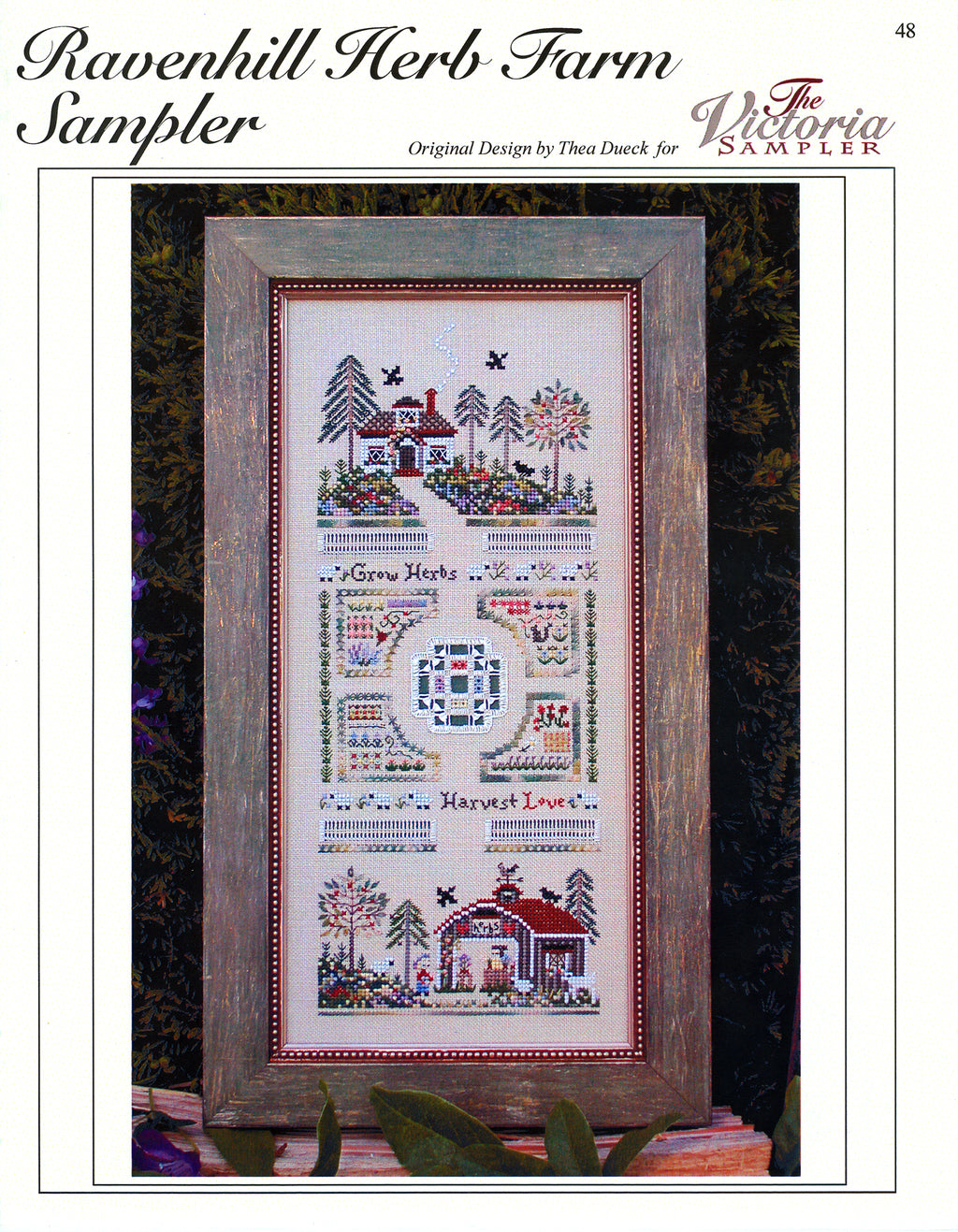 Ravenhill Herb Farm Sampler Small Farm Series Embroidery and Cross