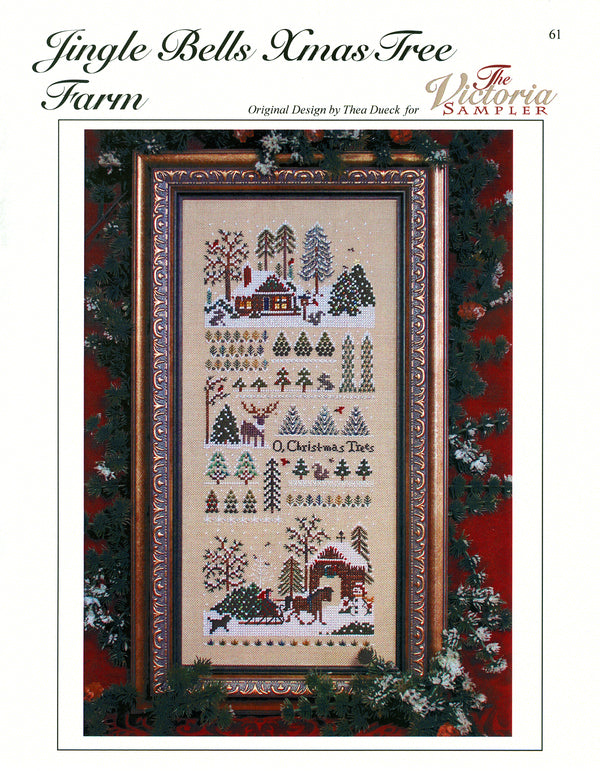 Jingle Bells Xmas Tree Farm - Small Farm Series - Embroidery and Cross Stitch Pattern - PDF Download