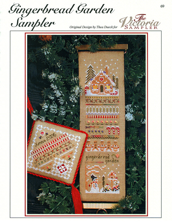 Gingerbread Garden Sampler - Victorian Garden Series - Embroidery and Cross Stitch Pattern - PDF Download