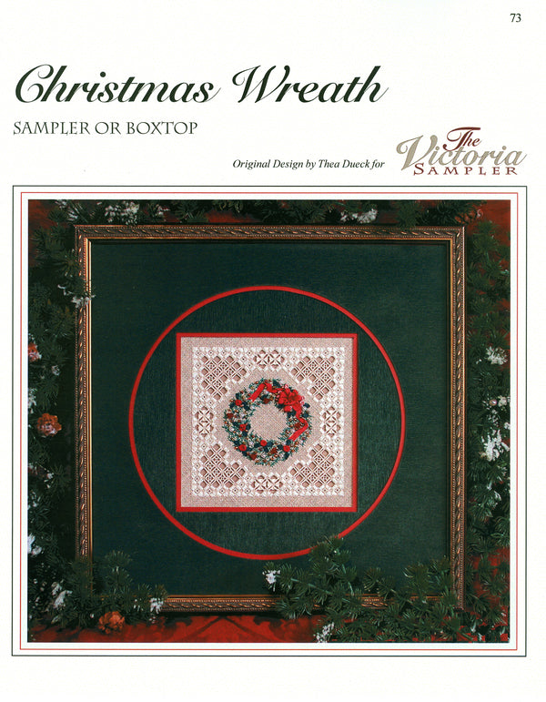 Christmas Wreath Sampler - Embroidery and Cross Stitch Pattern - PDF Download