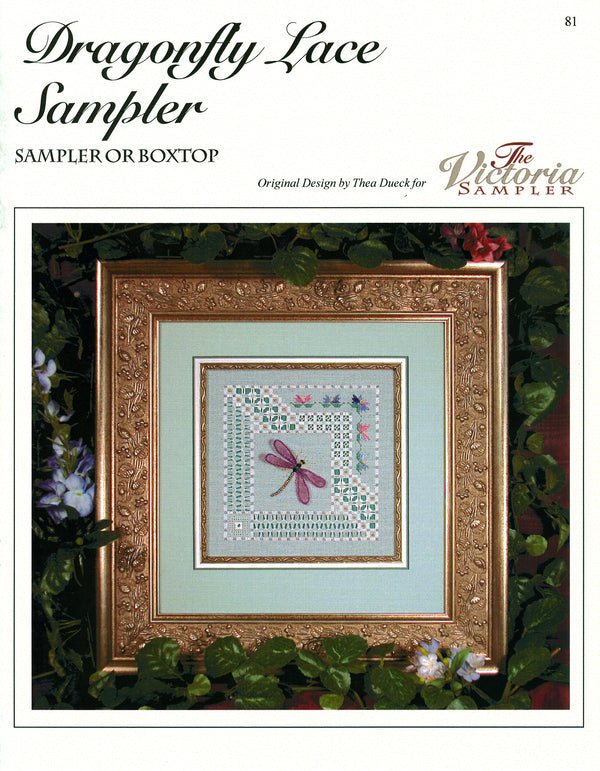 Dragonfly Lace Sampler - Lace Series - Embroidery and Cross Stitch Pattern - PDF Download
