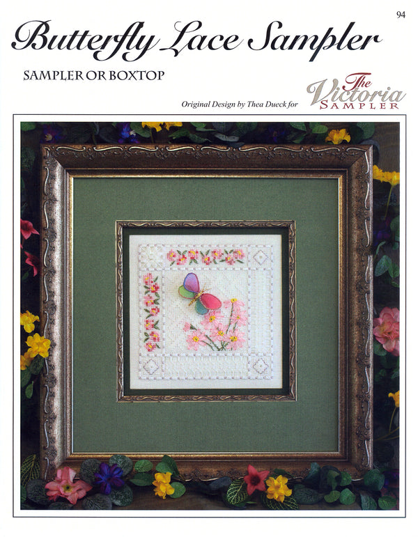 Butterfly Lace Sampler - Lace Series - Cross Stitch and Embroidery Pattern - PDF Download