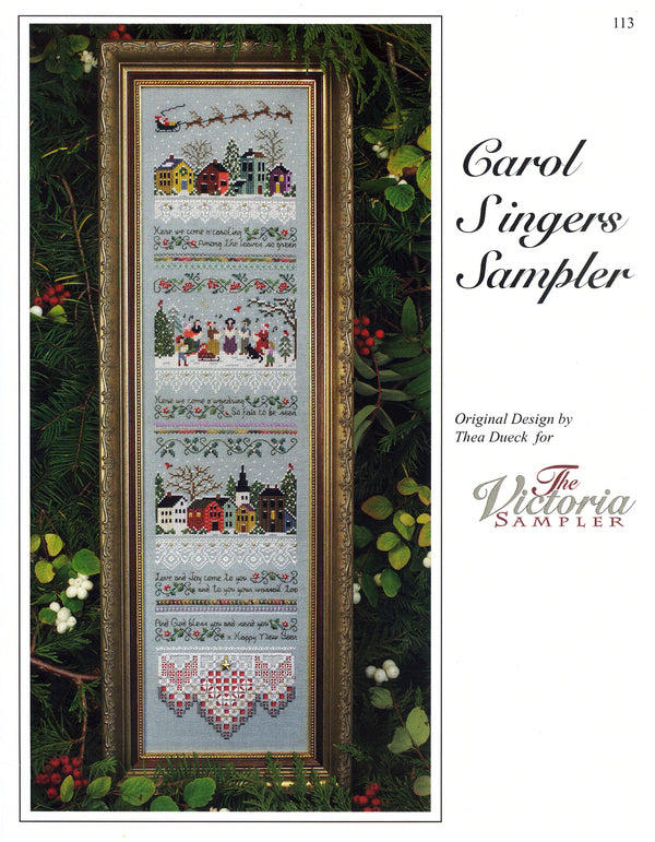 Carol Singers Sampler - Embroidery and Cross Stitch Pattern - PDF Download