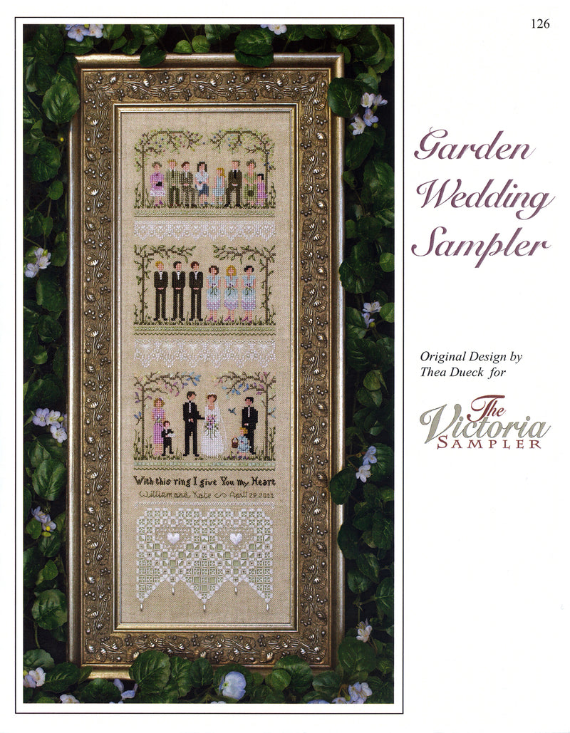Garden Wedding Sampler - Embroidery and Cross Stitch Pattern - PDF Download
