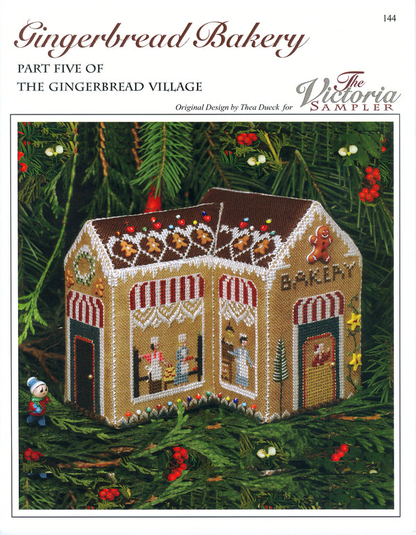 Gingerbread Bakery - Gingerbread Village Series 5 - Embroidery and Cross Stitch Pattern - PDF Download