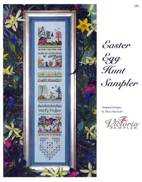 Easter Egg Hunt Sampler - Holiday Series - Embroidery and Cross Stitch Pattern - PDF Download