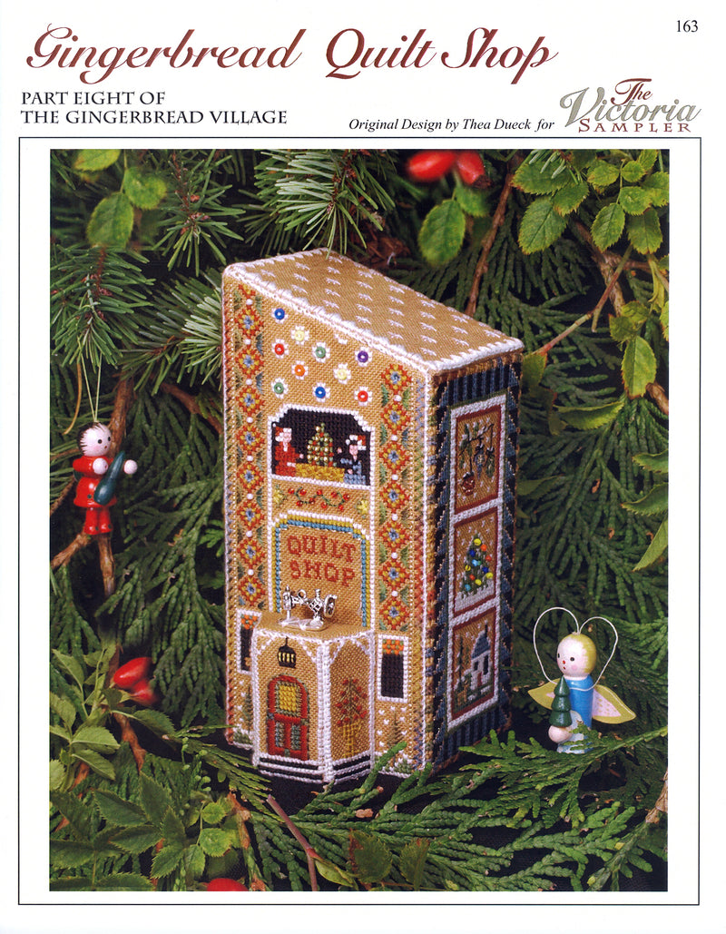 Gingerbread Quilt Shop - Gingerbread Village 8 - Embroidery and Cross Stitch Pattern - PDF Download