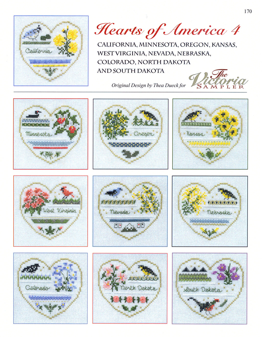 The Victoria Sampler Hearts of America 4 Leaflet