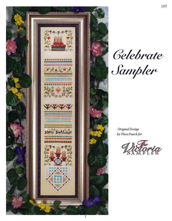 Celebrate Sampler - Holiday Series - Embroidery and Cross Stitch Pattern - PDF Download