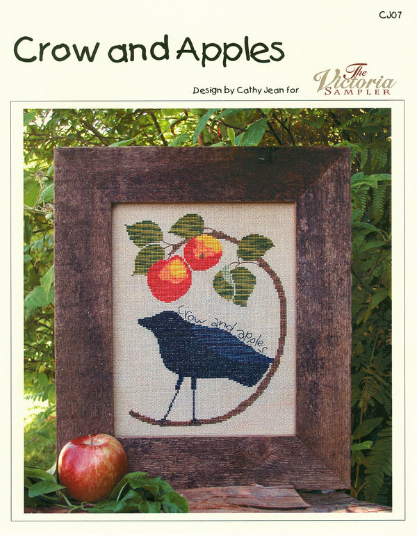 Crow and Apples - Counted Cross Stitch Pattern - PDF Download