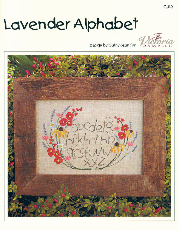 Lavender Alphabet - Counted Cross Stitch Pattern - PDF Download