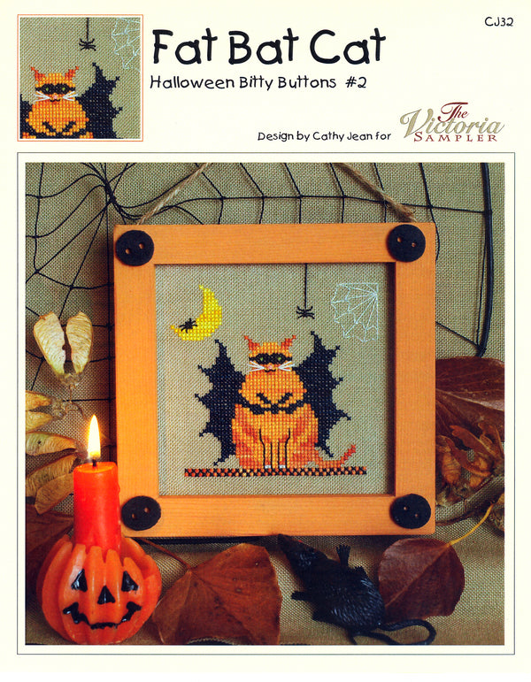 Fat Bat Cat - Halloween - Counted Cross Stitch Pattern - PDF Download