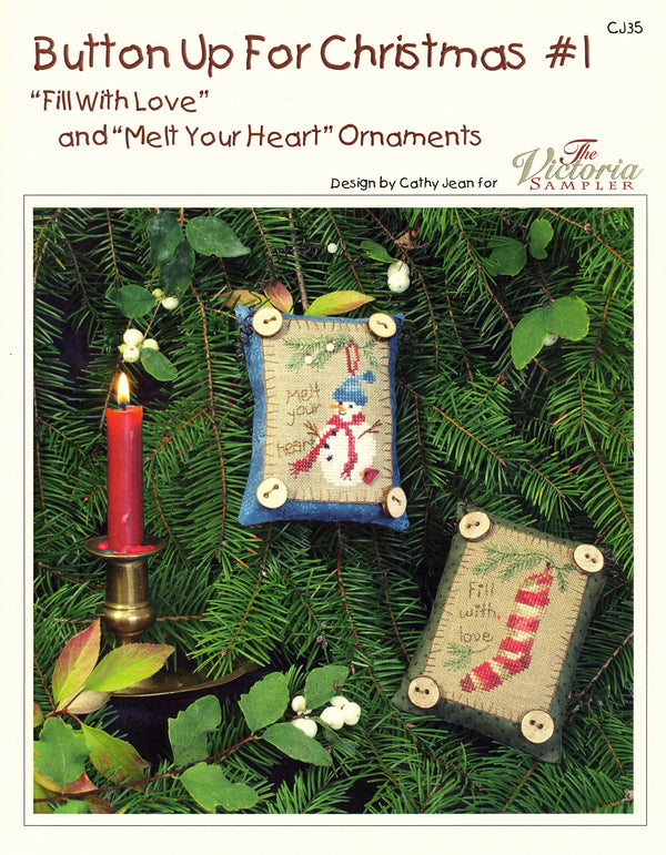 Button Up for Christmas 1 - Ornaments - Counted Cross Stitch Pattern - PDF Download