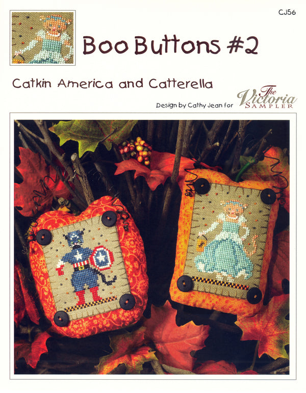 Boo Buttons 2 - Halloween Ornaments - Counted Cross Stitch Pattern - PDF Download