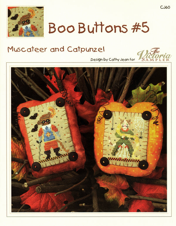 Boo Buttons 5 - Halloween Ornaments - Counted Cross Stitch Pattern - PDF Download