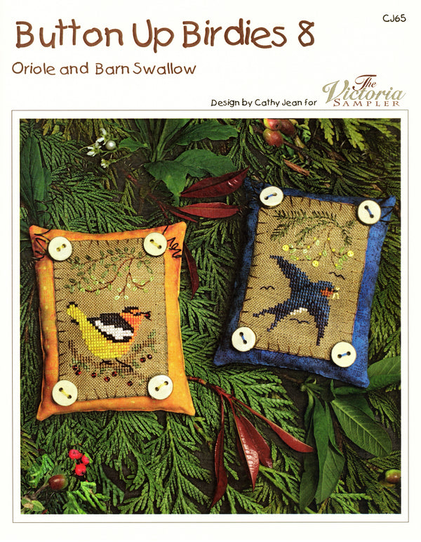 Button Up Birdies 8 - Ornaments - Counted Cross Stitch Pattern - PDF Download
