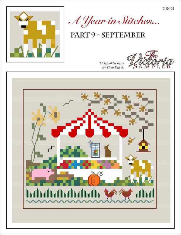 A Year In Stitches: September - Creative Collection - Embroidery and Cross Stitch Pattern - PDF Download