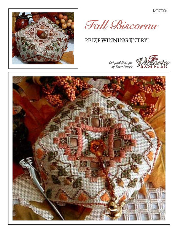 Fall Biscornu Mini - Embroidery and Cross Stitch Pattern - PDF Download