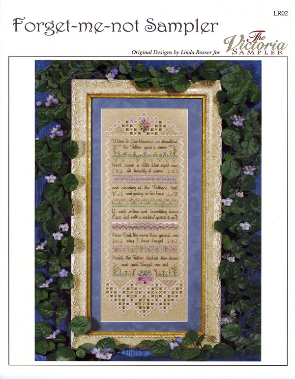 Forget-me-not Sampler - Embroidery and Cross Stitch Pattern - PDF Download