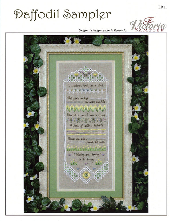 Daffodil Sampler - Embroidery and Cross Stitch Pattern - PDF Download