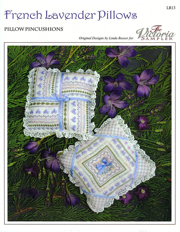 French Lavender Pillows - Embroidery and Cross Stitch Pattern - PDF Download