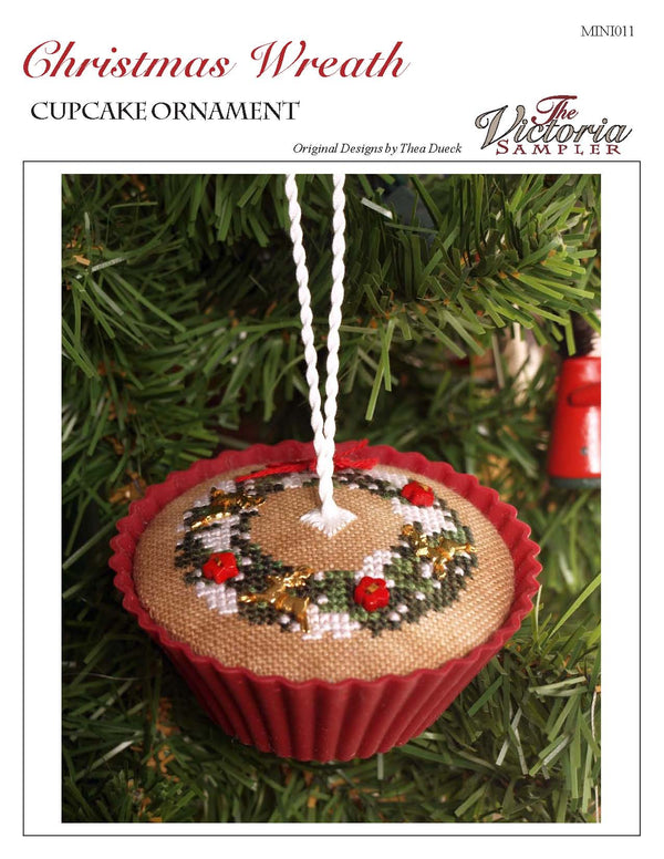 Gingerbread Wreath Cupcake - Counted Cross Stitch Pattern - PDF Download