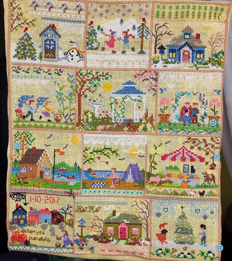 A Year In Stitches Sampler - Creative Collection - Embroidery and Cross Stitch Pattern - PDF Download