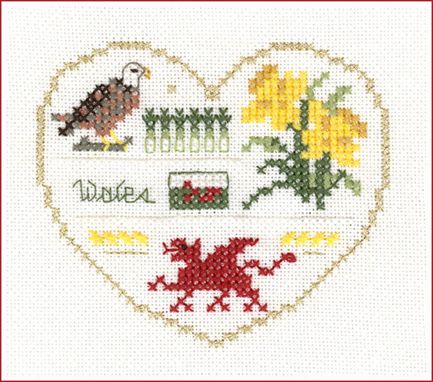 International Hearts 1 - Embroidery and Cross Stitch Pattern - PDF Download