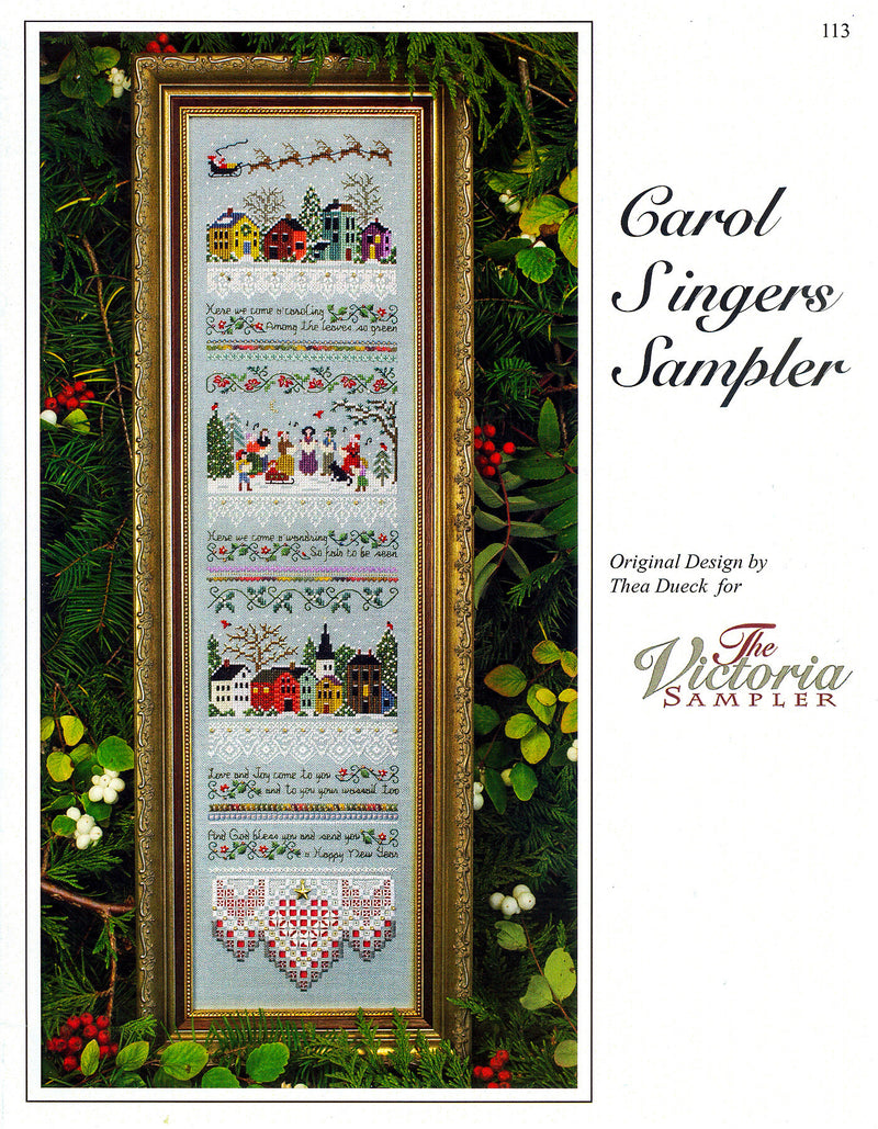 Carol Singers Sampler - Christmas Embroidery and Cross Stitch Pattern