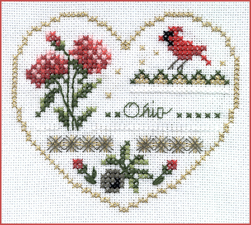 Hearts of America 2 - Hearts Series - Embroidery and Cross Stitch Pattern - PDF Download