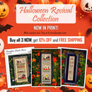 Stitchin Witches Sampler - Halloween Embroidery and Cross Stitch Pattern