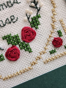 BCS 2-01 Christmas Rose - Beyond Cross Stitch (BCS) Learning Series - Embroidery and Cross Stitch Pattern - PDF Download