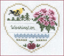 Hearts of America 5 - Hearts Series - Embroidery and Cross Stitch Pattern - PDF Download