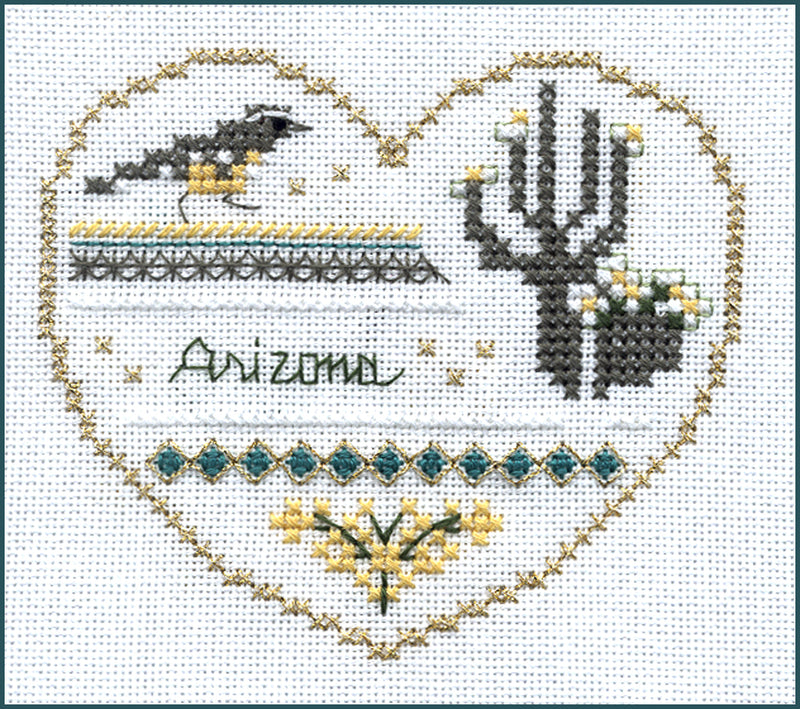 Hearts of America 5 - Hearts Series - Embroidery and Cross Stitch Pattern - PDF Download