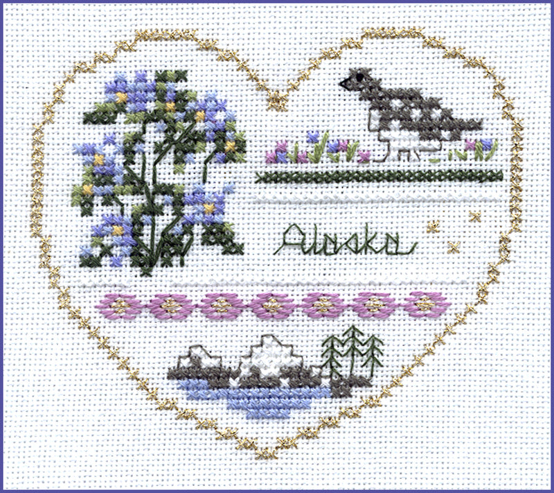 Hearts of America 5 - Hearts Series - Embroidery and Cross Stitch Pattern - PDF Download