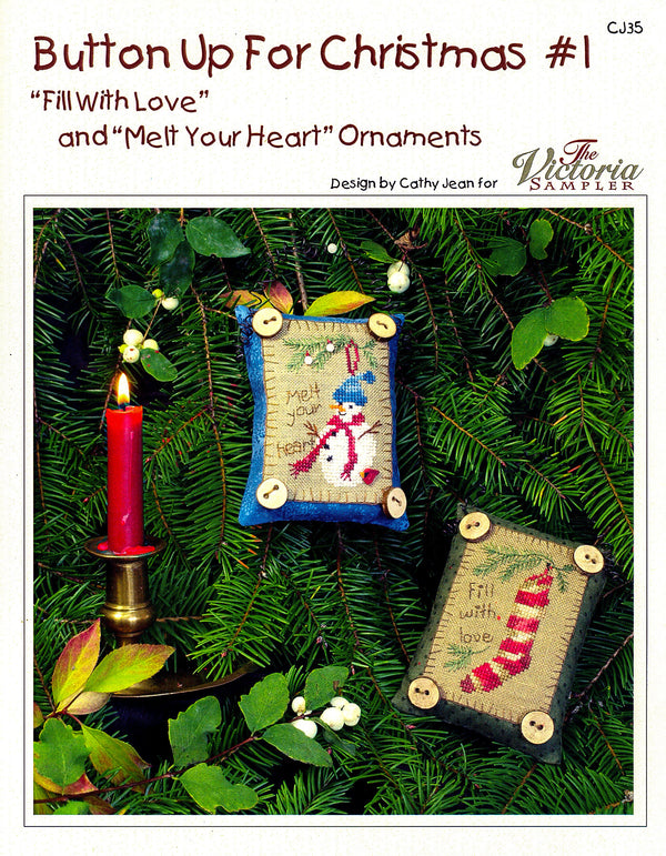 Button Up for Christmas 1 - Ornaments - Christmas Cross Stitch Pattern - PDF Download