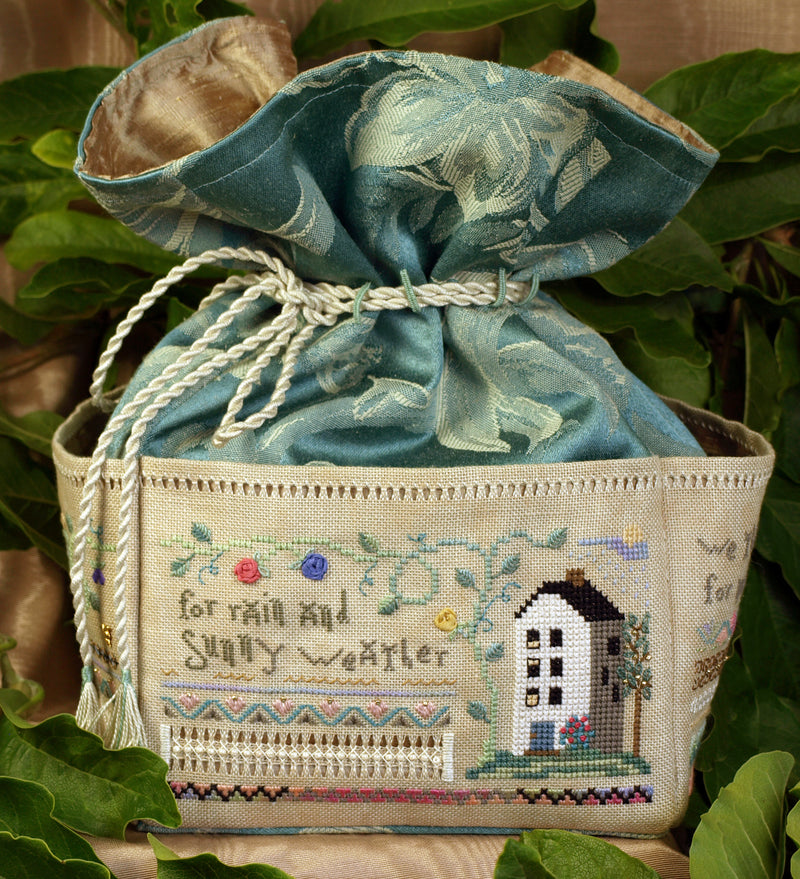 Happy Hearts Bag - Fob Biscornu Scissors Case - Embroidery and Cross Stitch Pattern - PDF Download