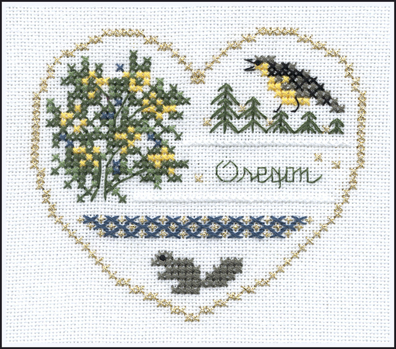 Hearts of America 4 - Hearts Series - Embroidery and Cross Stitch Pattern - PDF Download