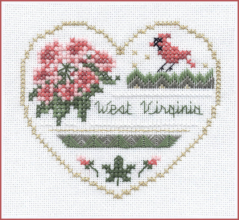 Hearts of America 4 - Hearts Series - Embroidery and Cross Stitch Pattern - PDF Download