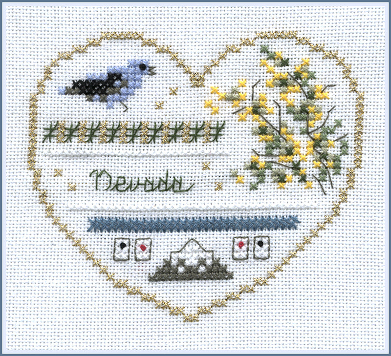 Hearts of America 4 - Hearts Series - Embroidery and Cross Stitch Pattern - PDF Download