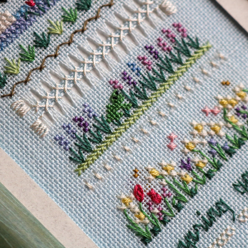 Spring Garden Sampler - Victorian Garden Series - Embroidery and Cross Stitch Pattern - PDF Download