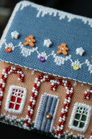 Gingerbread Candy Cane Cottage - Gingerbread Village - Christmas Embroidery and Cross Stitch Pattern - PDF Download