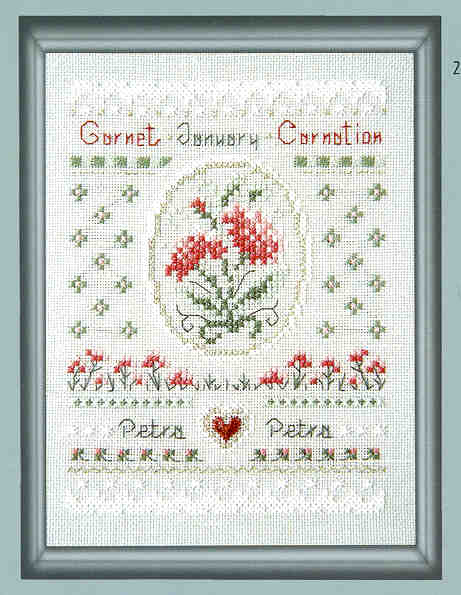 Birthday Needleroll Sampler - January - Embroidery and Cross Stitch Pattern - PDF Download