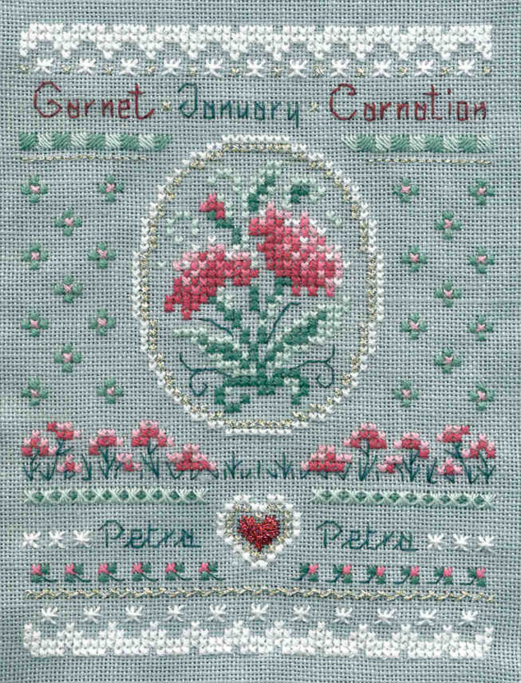 Birthday Needleroll Sampler - January - Embroidery and Cross Stitch Pattern - PDF Download